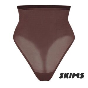 NTW SKIMS Sheer sculpt high waisted thong- espresso